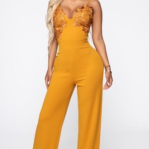 Fashion Nova Mustard Jumpsuit